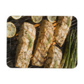Fisch und Spargel, Grillgerichte Magnet (Horizontal)