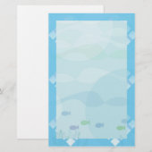 Fisch und Wasser, blau Briefpapier (Vorne/Hinten)
