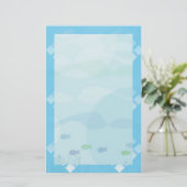 Fisch und Wasser, blau Briefpapier (Stehend Vorderseite)