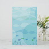 Fisch und Wasser Briefpapier (Stehend Vorderseite)