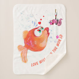 Fisch und Wurm Caroon Baby Sherpa Blanket Sherpadecke