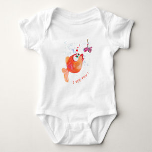 Fisch und Wurm Funny Baby Bodysuit - Benutzerdefin Strampler