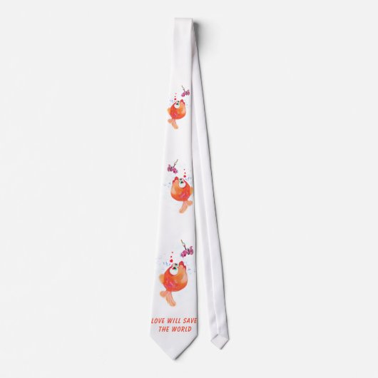 Fisch und Wurm Neck Tie Fun - Benutzerdefinierter Krawatte (Vorderseite)