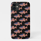 Fisch unter amerikanischer Flagge, schwarz Case-Mate iPhone Hülle (Rückseite)