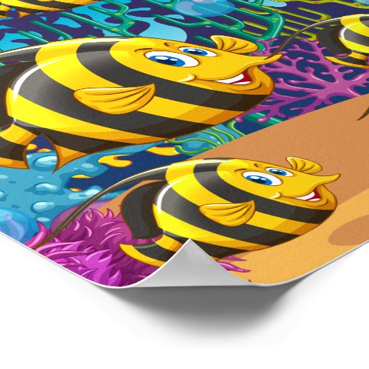 Fisch unter dem Meer Poster (Ecke)