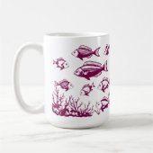 Fisch unter dem Trend nach Art des Wasserfischers Kaffeetasse (Links)