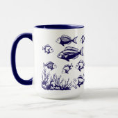 Fisch unter dem Trend nach Art des Wasserfischers Tasse (Links)