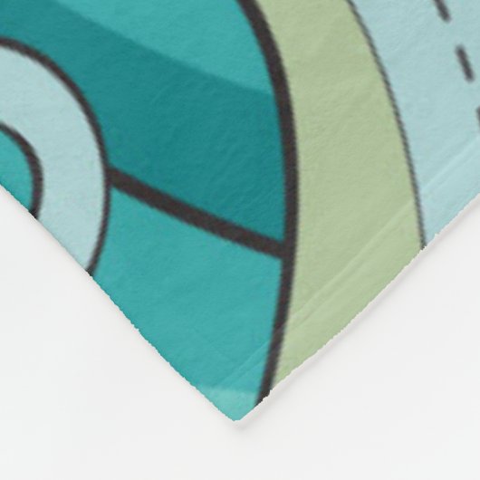 Fisch unter dem Wellenmuster Fleecedecke (Ecke)