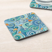 Fisch unter dem Wellenmuster Untersetzer (Linke Seite)