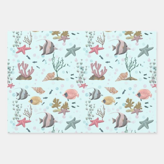 Fisch unter Meer Geschenkpapier Set (Vorderseite 2)
