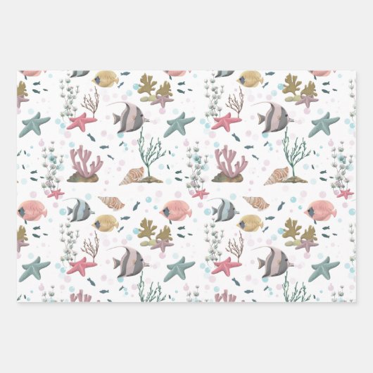 Fisch unter Meer Geschenkpapier Set (Vorderseite)