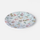 Fisch unter Meer Pappteller (Schrägansicht)