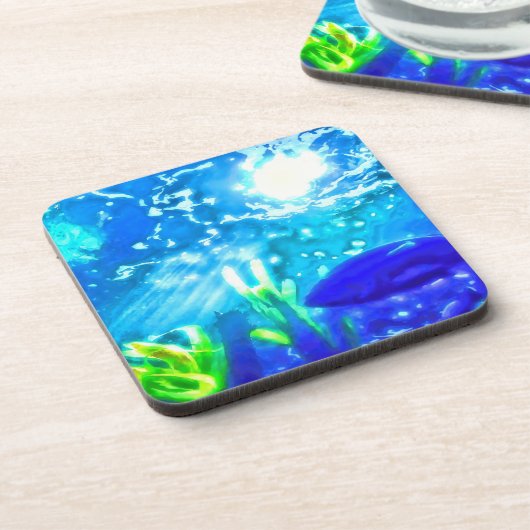 Fisch unter Meer Untersetzer (Linke Seite)