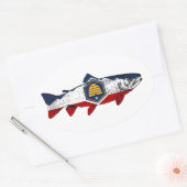 Fisch Utah Forelle Ovaler Aufkleber (Umschlag)