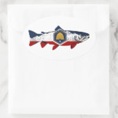 Fisch Utah Forelle Ovaler Aufkleber (Tasche)