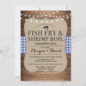 Fisch Verlobung Blauer Garnelenboil Einladung (Vorderseite)