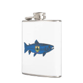 Fisch-Vermont-Flaggenforelle Flachmann (Links)