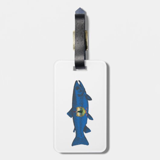 Fisch-Vermont-Flaggenforelle Gepäckanhänger (Rückseite vertikal)