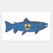 Fisch-Vermont-Flaggenforelle Rechteckiger Aufkleber (Vorderseite)