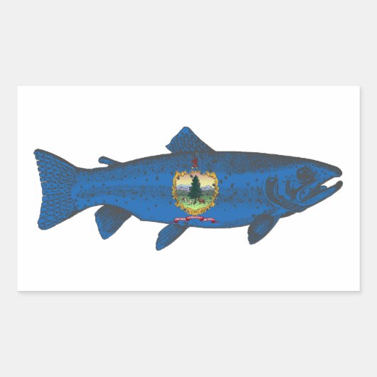 Fisch-Vermont-Flaggenforelle Rechteckiger Aufkleber (Vorderseite)