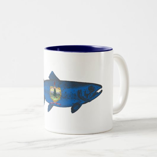 Fisch-Vermont-Flaggenforelle Zweifarbige Tasse (VorderseiteRechts)
