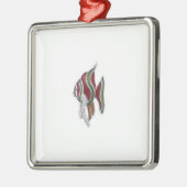 Fisch-Verzierung Silbernes Ornament (Links)