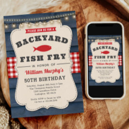 Fisch vom Hinterhof 50. Geburtstag Einladung