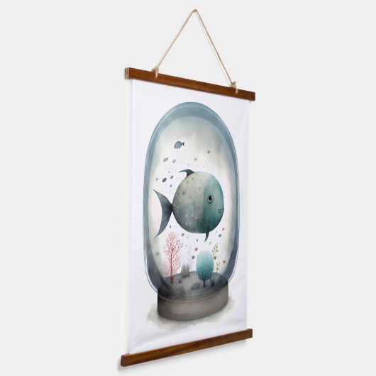 Fisch Wandteppich Mit Holzrahmen (Gewinkelt)