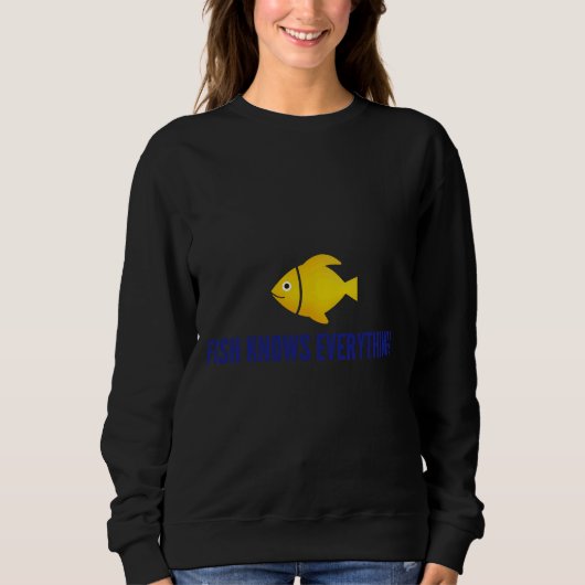 Fisch weiß alles sweatshirt (Vorderseite)