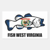 Fisch West Virginia Rechteckiger Aufkleber (Vorderseite)