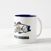 Fisch West Virginia Zweifarbige Tasse (VorderseiteRechts)