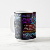 Fisch-Widderspitzen-Tierkreisweiß 15 Unze-Tasse Kaffeetasse (Vorderseite Links)