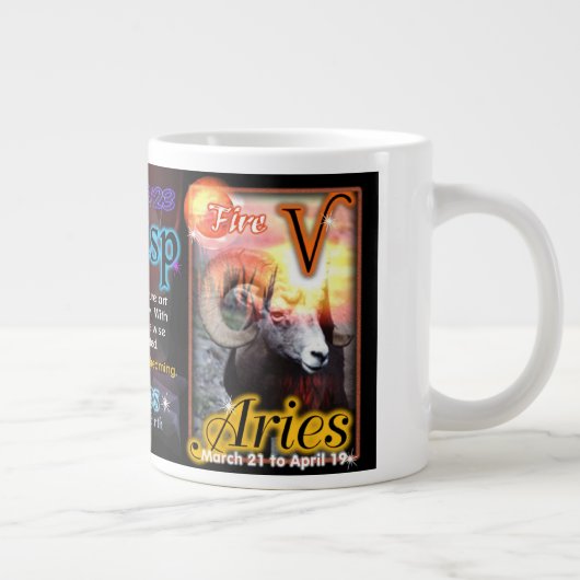 Fisch-Widdertierkreis Spitze durch Valxart Jumbo-Tasse (Rechts)