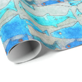 Fisch-Wrapping-Papier Geschenkpapier (Rolleneckpunkt)