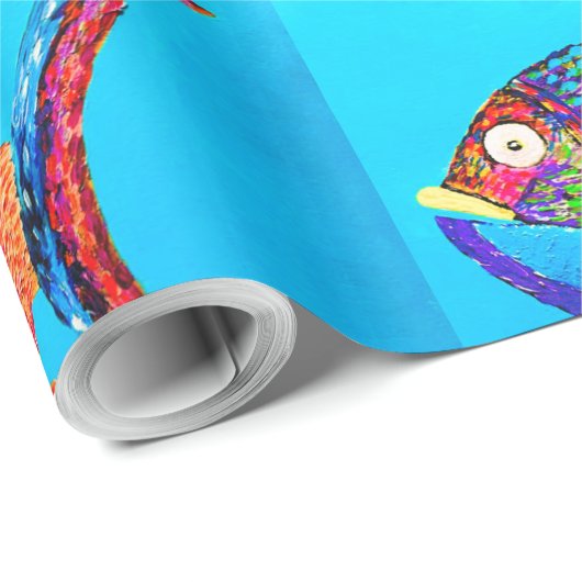 Fisch-Wrapping-Papier Geschenkpapier (Rolleneckpunkt)