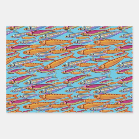 Fisch-Wrapping-Papierblätter Geschenkpapier Set (Vorderseite 3)