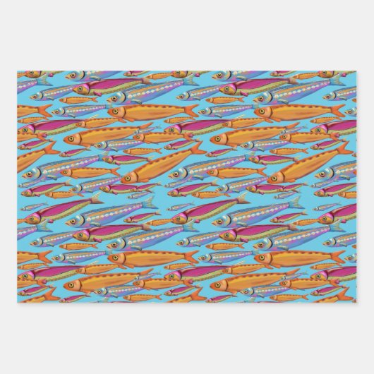 Fisch-Wrapping-Papierblätter Geschenkpapier Set (Vorderseite 2)