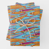 Fisch-Wrapping-Papierblätter Geschenkpapier Set (Beispiel)