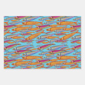 Fisch-Wrapping-Papierblätter Geschenkpapier Set (Vorderseite)