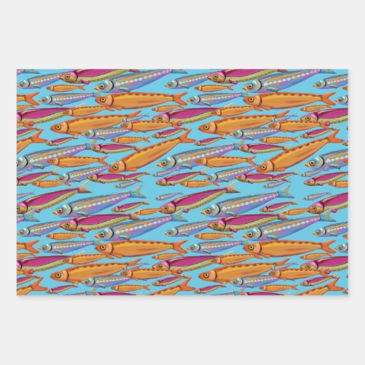 Fisch-Wrapping-Papierblätter Geschenkpapier Set (Vorderseite)