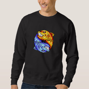 Fisch Yin Yang Design Fischen Ying Yang gut und Ba Sweatshirt