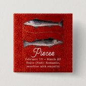 Fisch Zodiac-Geburt Party Button (Vorderseite)