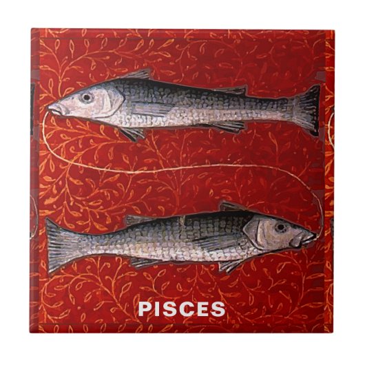 Fisch Zodiac-Geburt Party Fliese (Vorderseite)