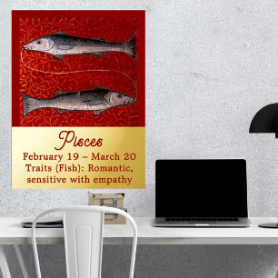 Fisch Zodiac-Geburt Party Foliendrucke