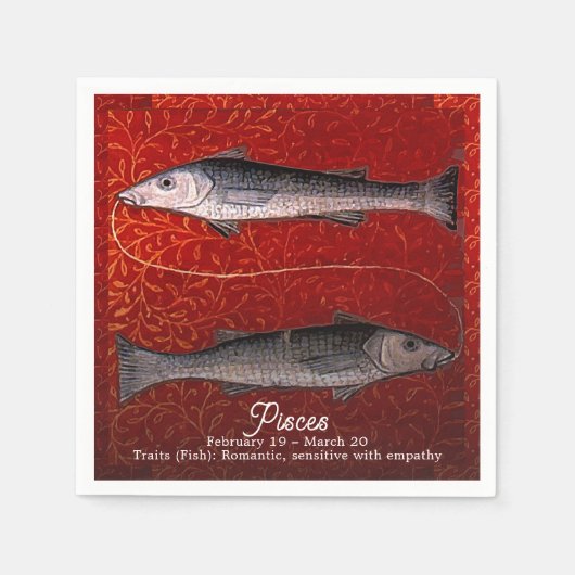 Fisch Zodiac-Geburt Party Serviette (Vorderseite)