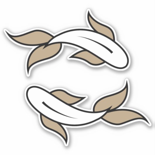 Fisch-Zwillingsfischwasser-Zeichen astronomisches Aufkleber (Vorderseite)