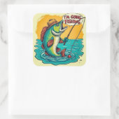 Fischabenteuer: Ein Traum für Fische Quadratischer Aufkleber (Tasche)