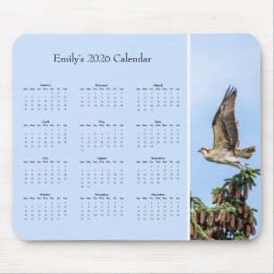 Fischadler - Anpassbarer Kalender für das ganze Ja Mousepad