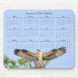 Fischadler: Anpassbarer Kalender für das Jahr 2026 Mousepad