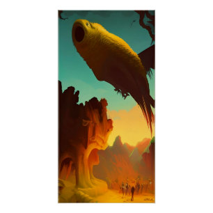 Fischadler und Bulle Poster